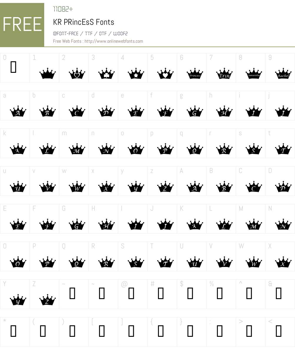 KR PRincEsS Font Screenshots