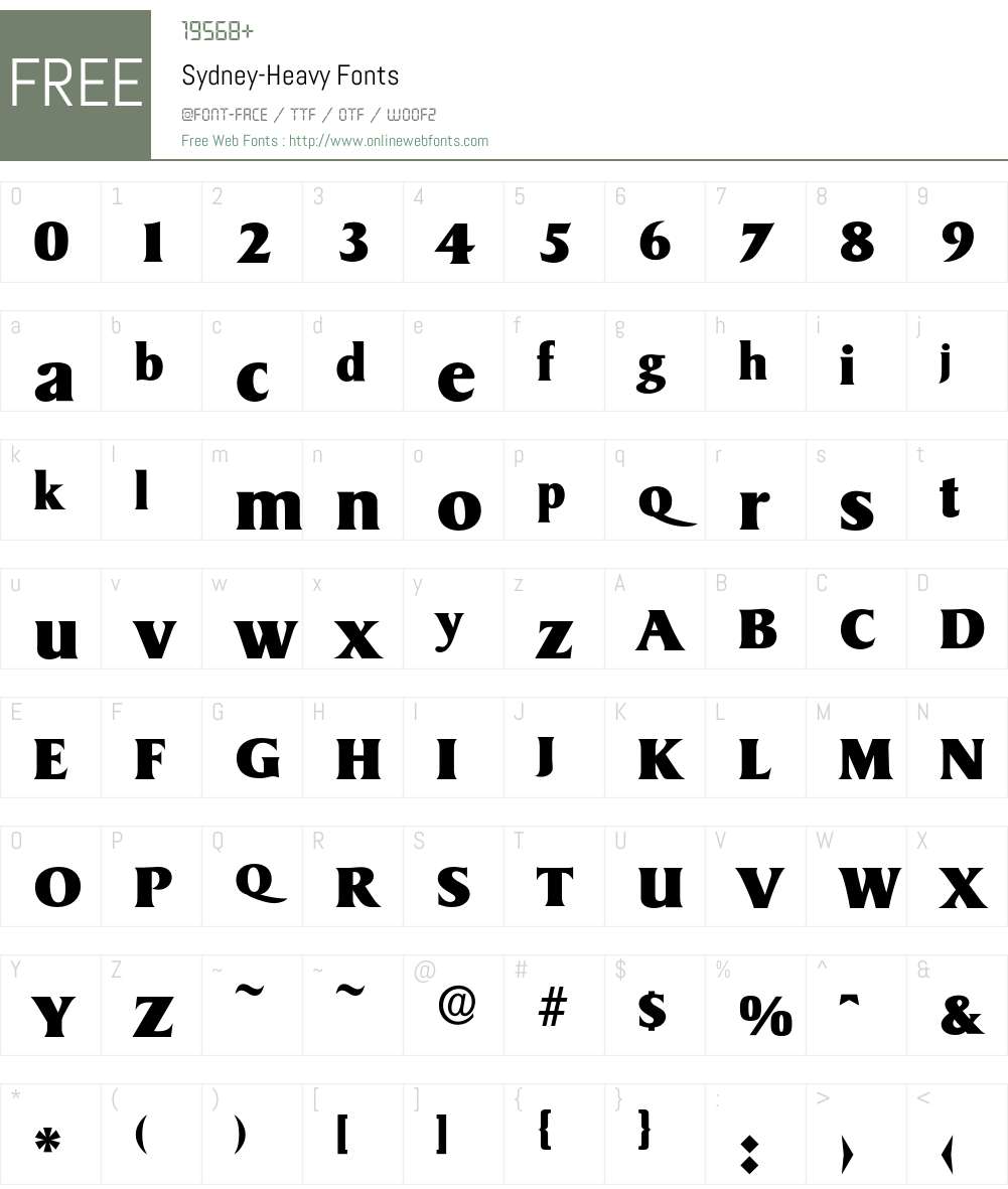 Sydney-Heavy Font Screenshots
