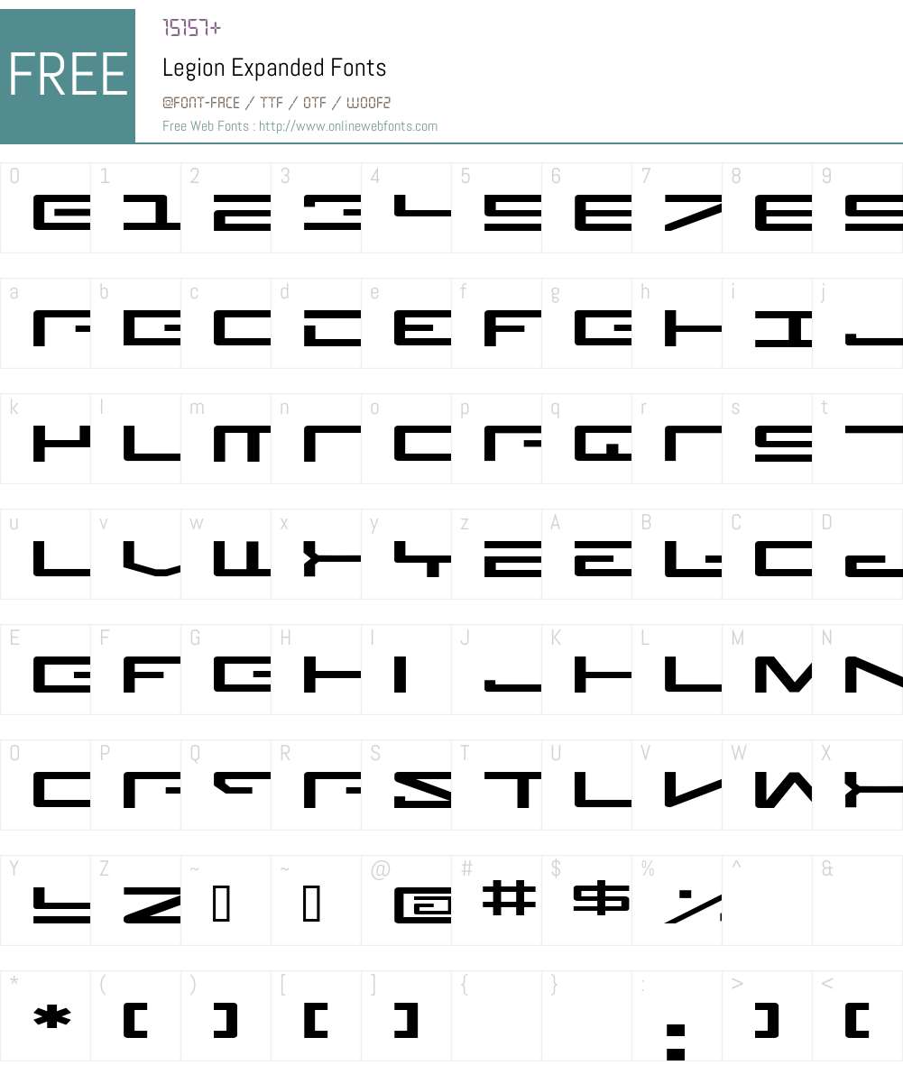 Legion Expanded Font Screenshots