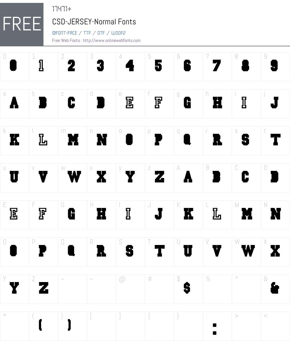 CSD-JERSEY-Normal Font Screenshots