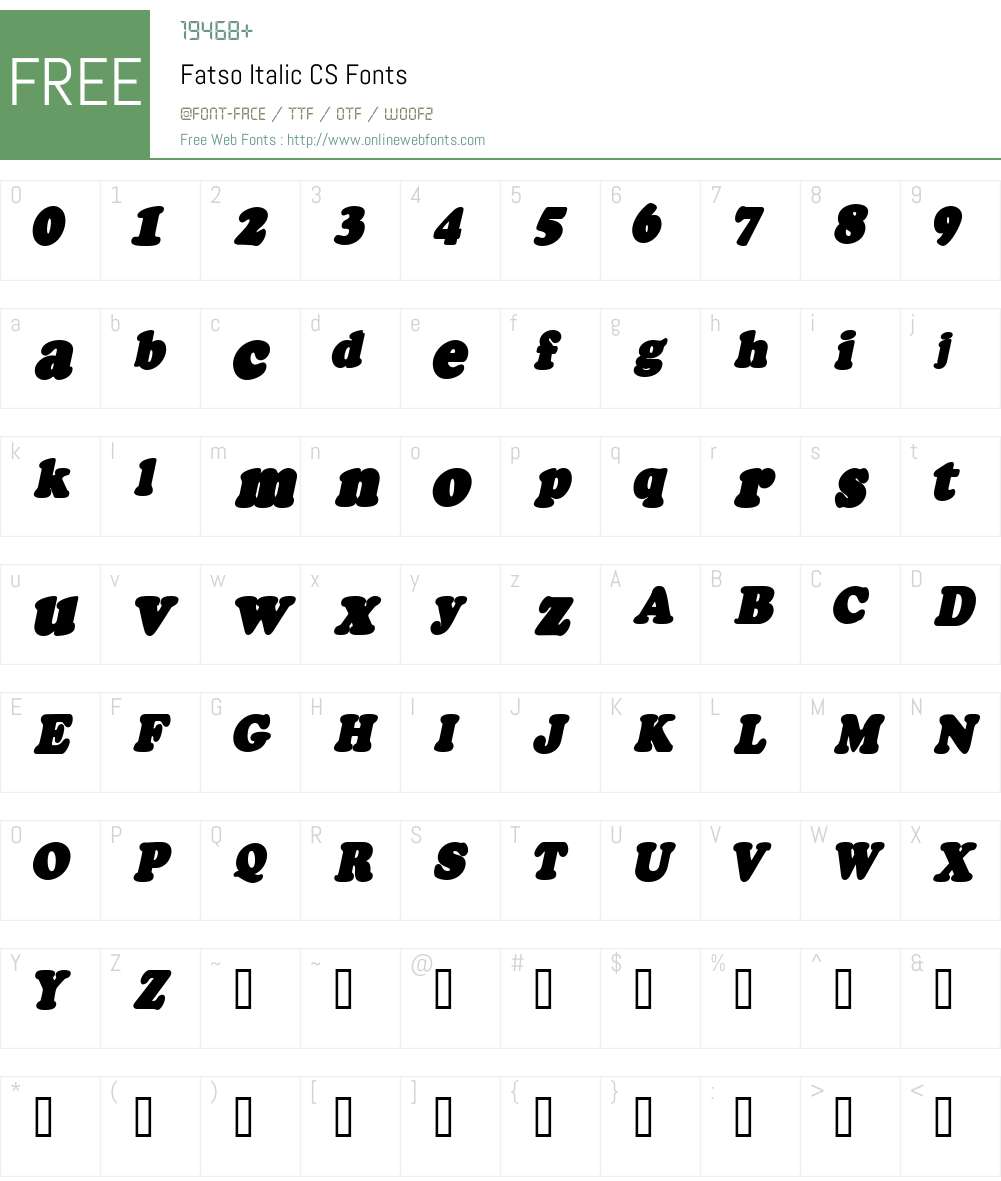 Fatso Font Screenshots