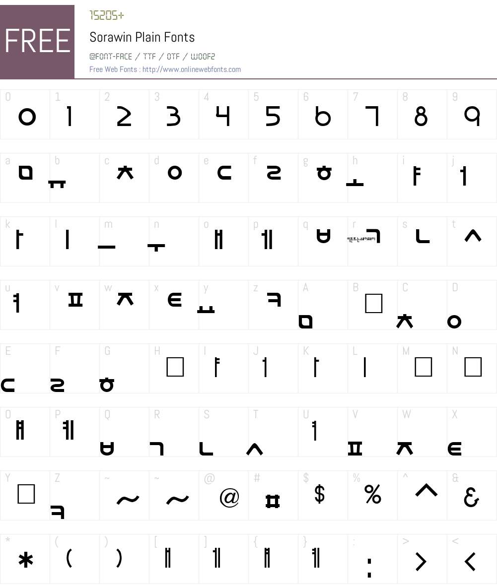 Sorawin Font Screenshots