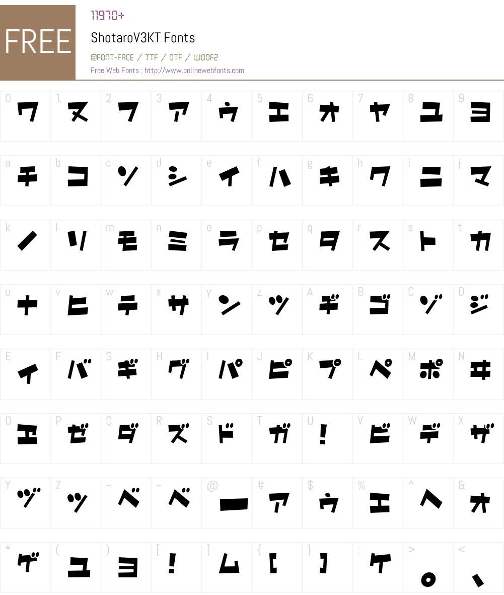 ShotaroV3KT Font Screenshots