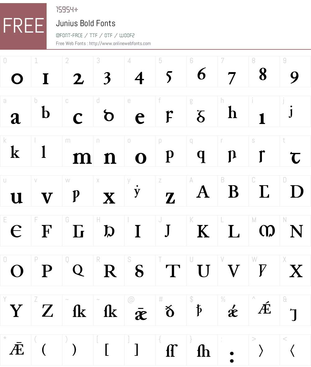 Junius Font Screenshots