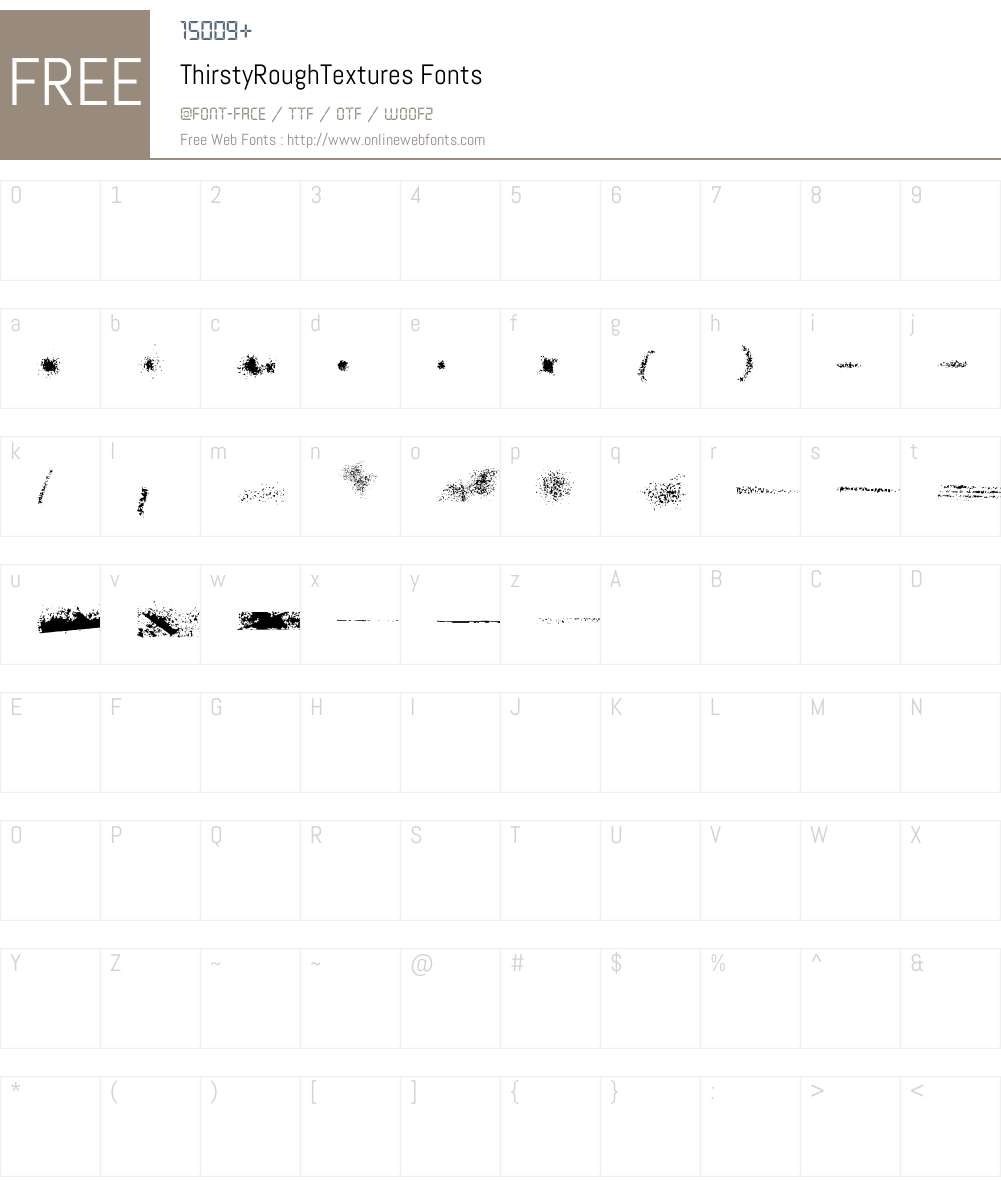 Thirsty Rough Textures Font Screenshots