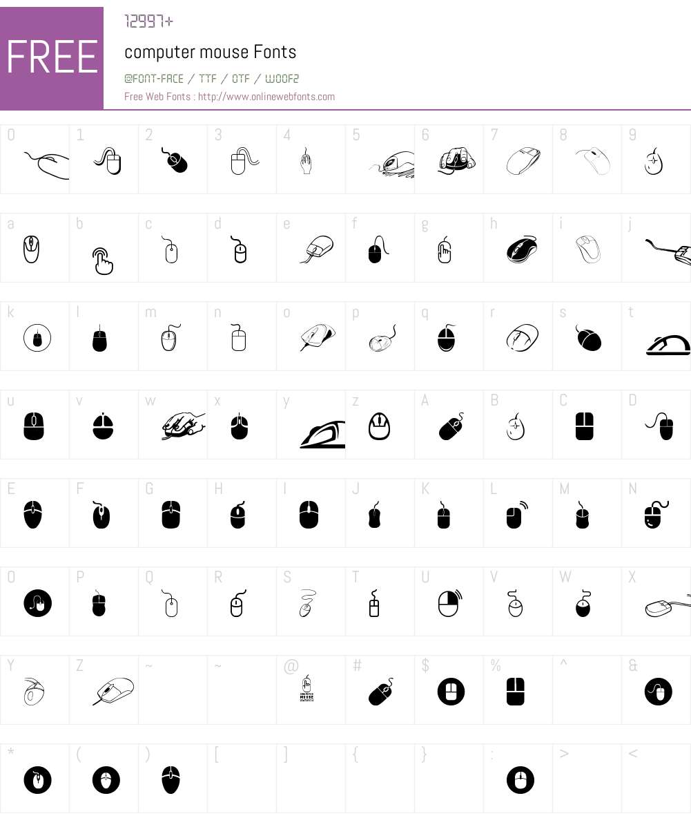 computer mouse 1.00 April 13, 2017, initial release Fonts Free Download ...