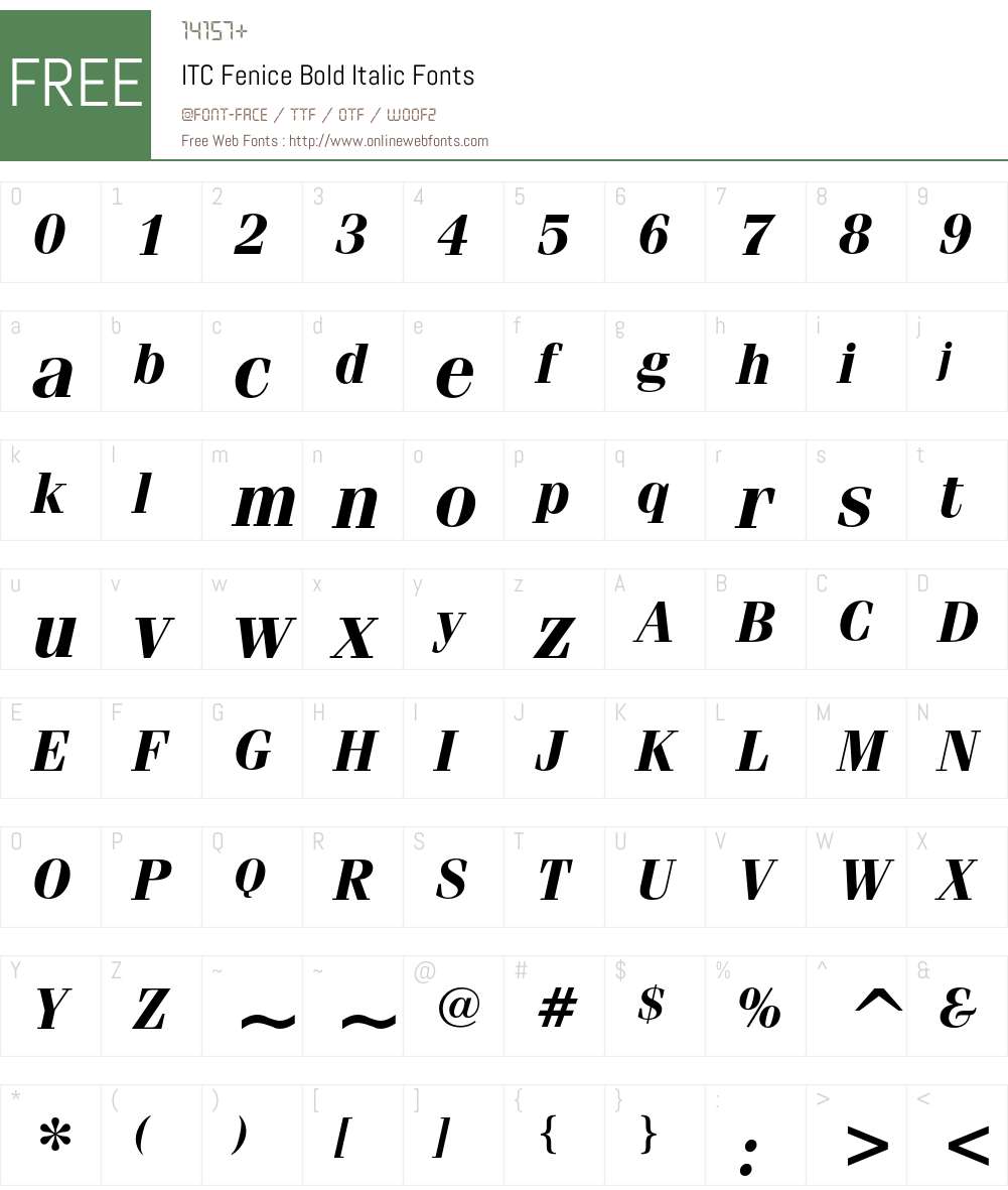 ITC Fenice Font Screenshots