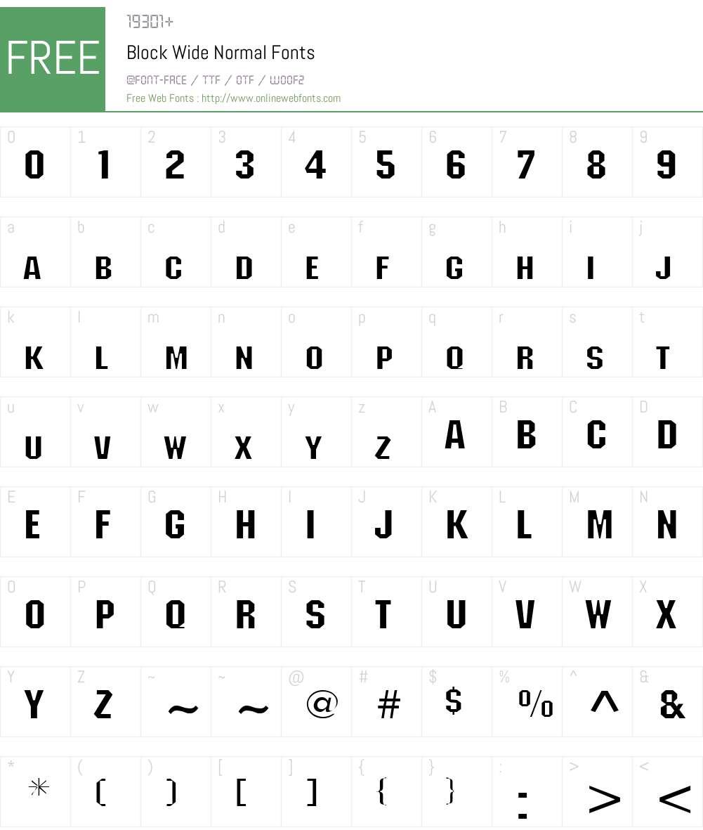 Block Wide Font Screenshots
