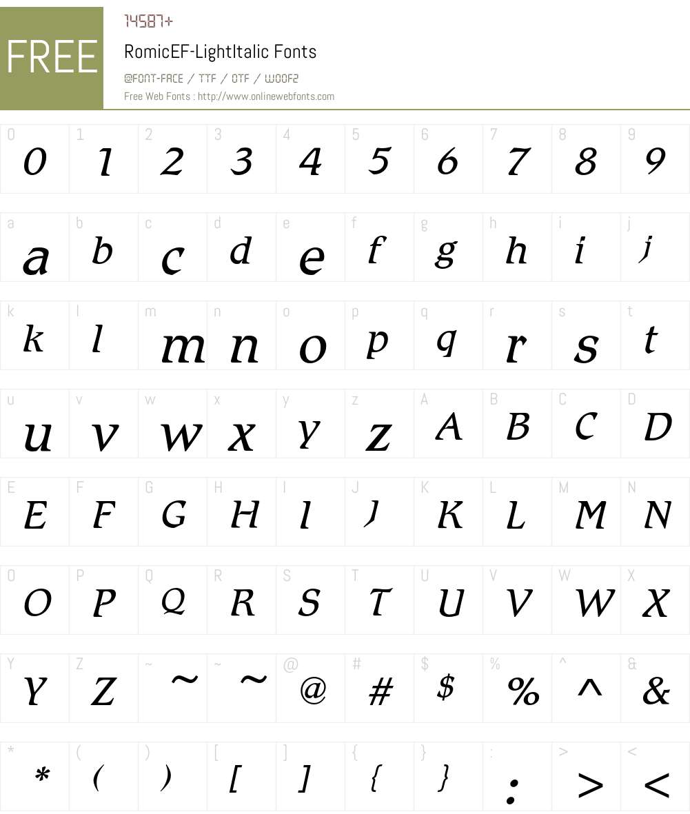 RomicEF Font Screenshots