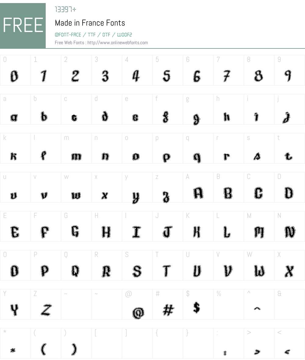 Made in France Font Screenshots