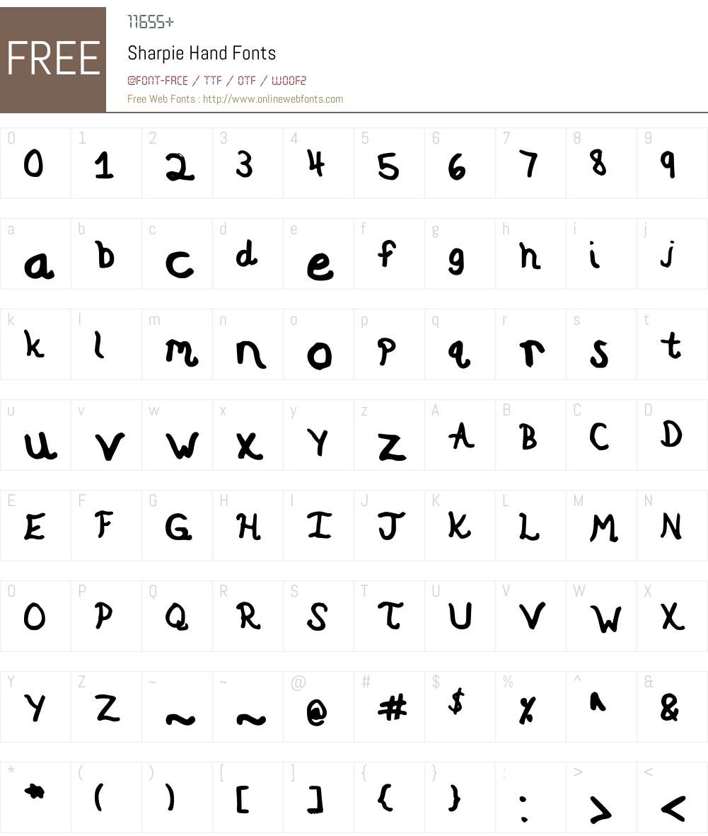 Sharpie Hand Font Screenshots