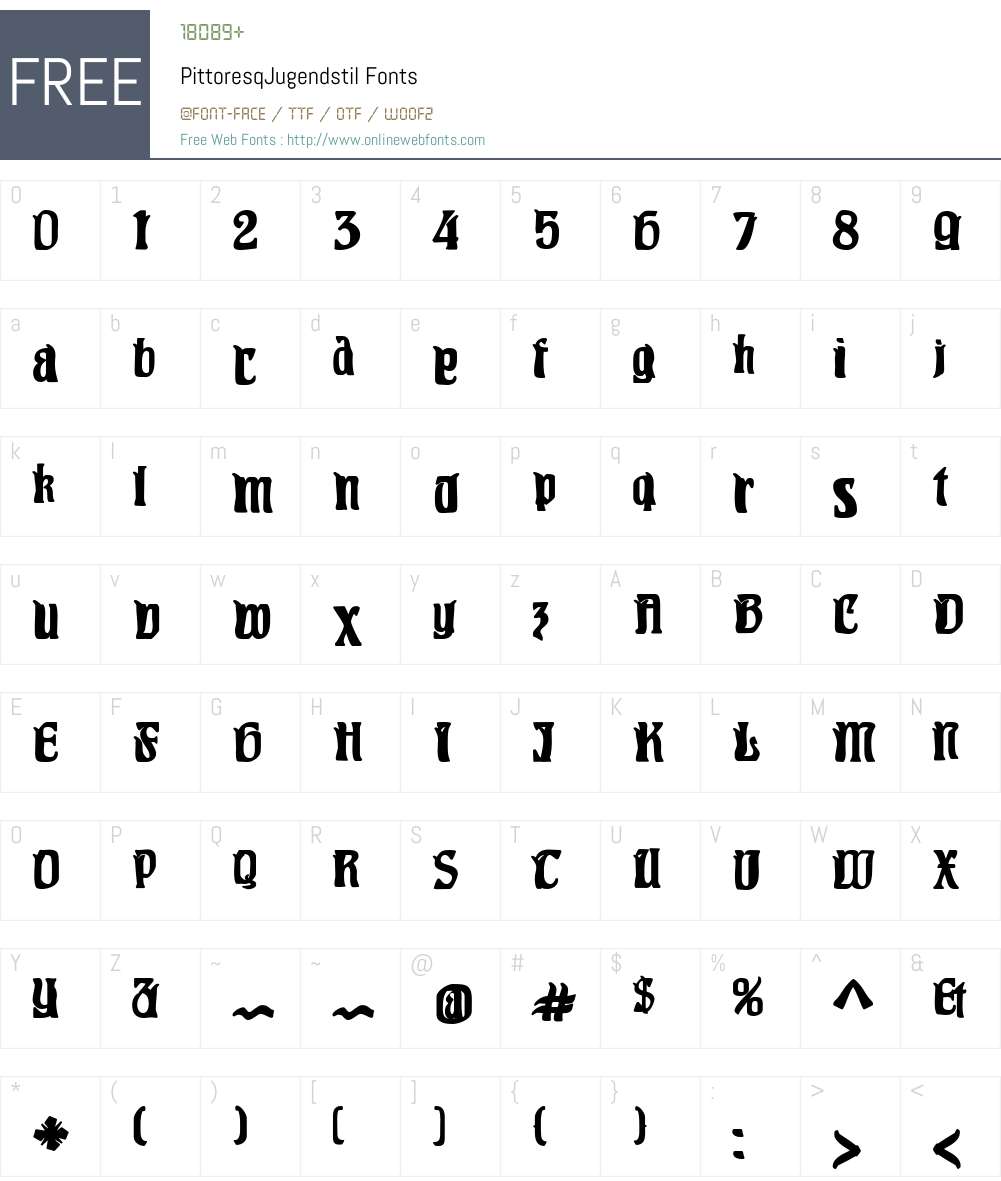 PittoresqJugendstil Font Screenshots