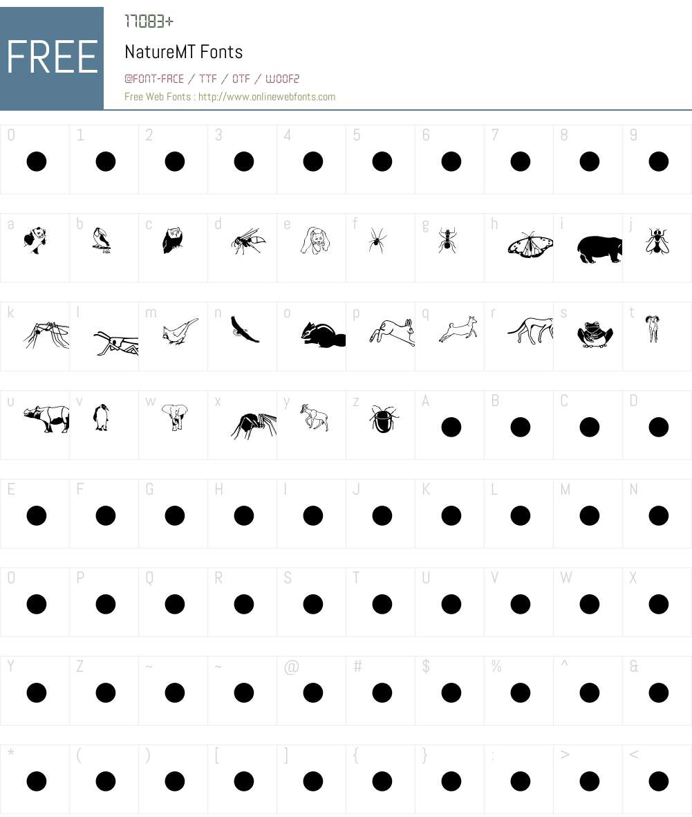 NatureMT Font Screenshots