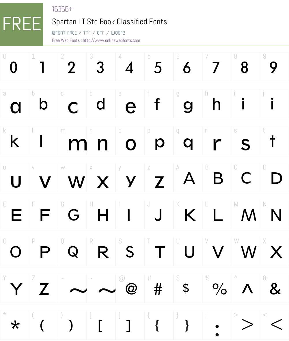 Spartan LT Std Font Screenshots