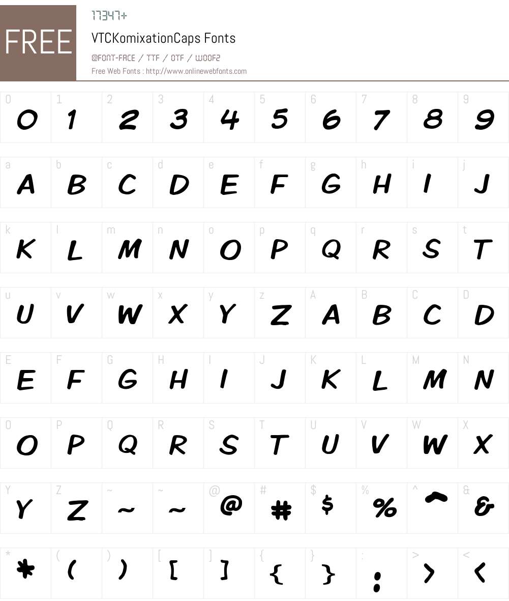 VTCKomixationCaps Font Screenshots