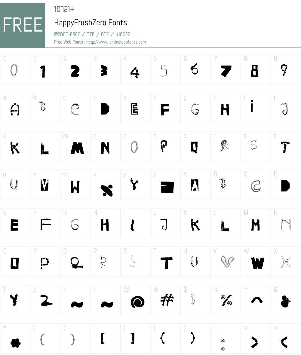 HappyFrushZero Font Screenshots