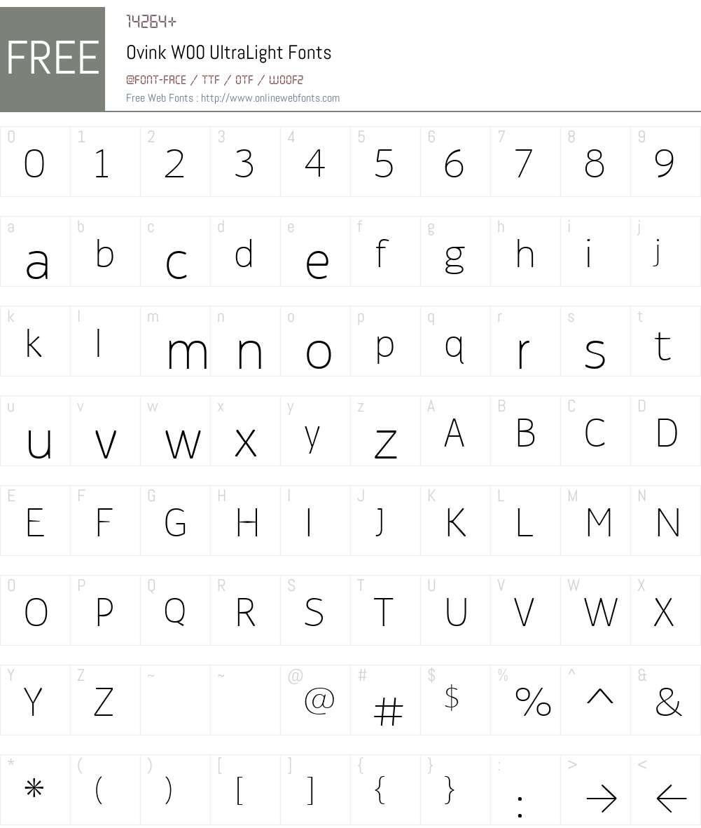 Ovink Font Screenshots