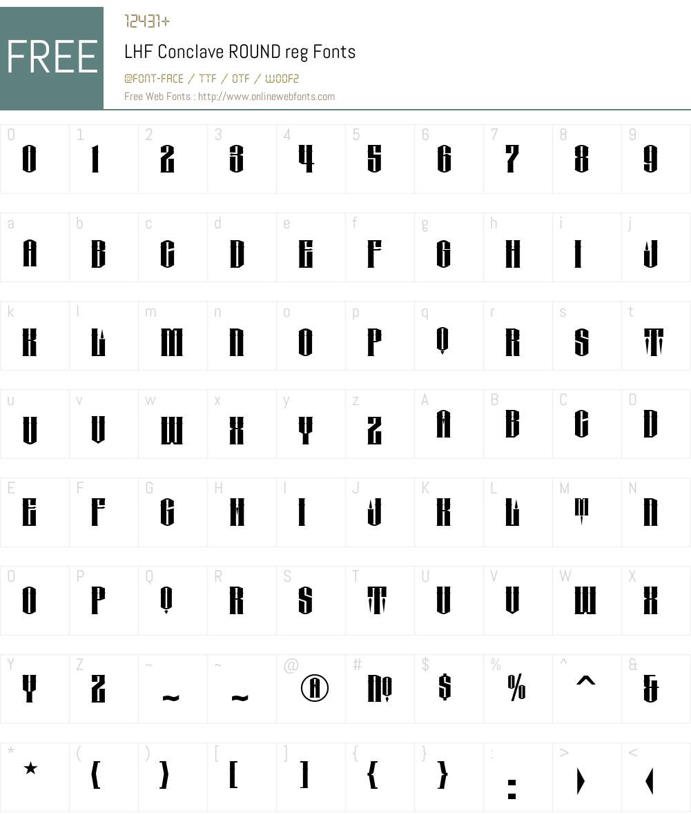 LHF Conclave ROUND reg Font Screenshots