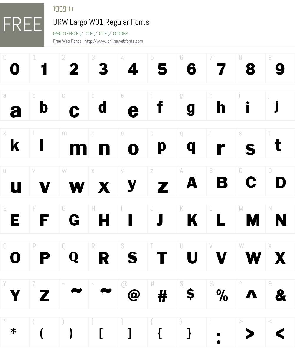 URWLargoW01-Regular Font Screenshots