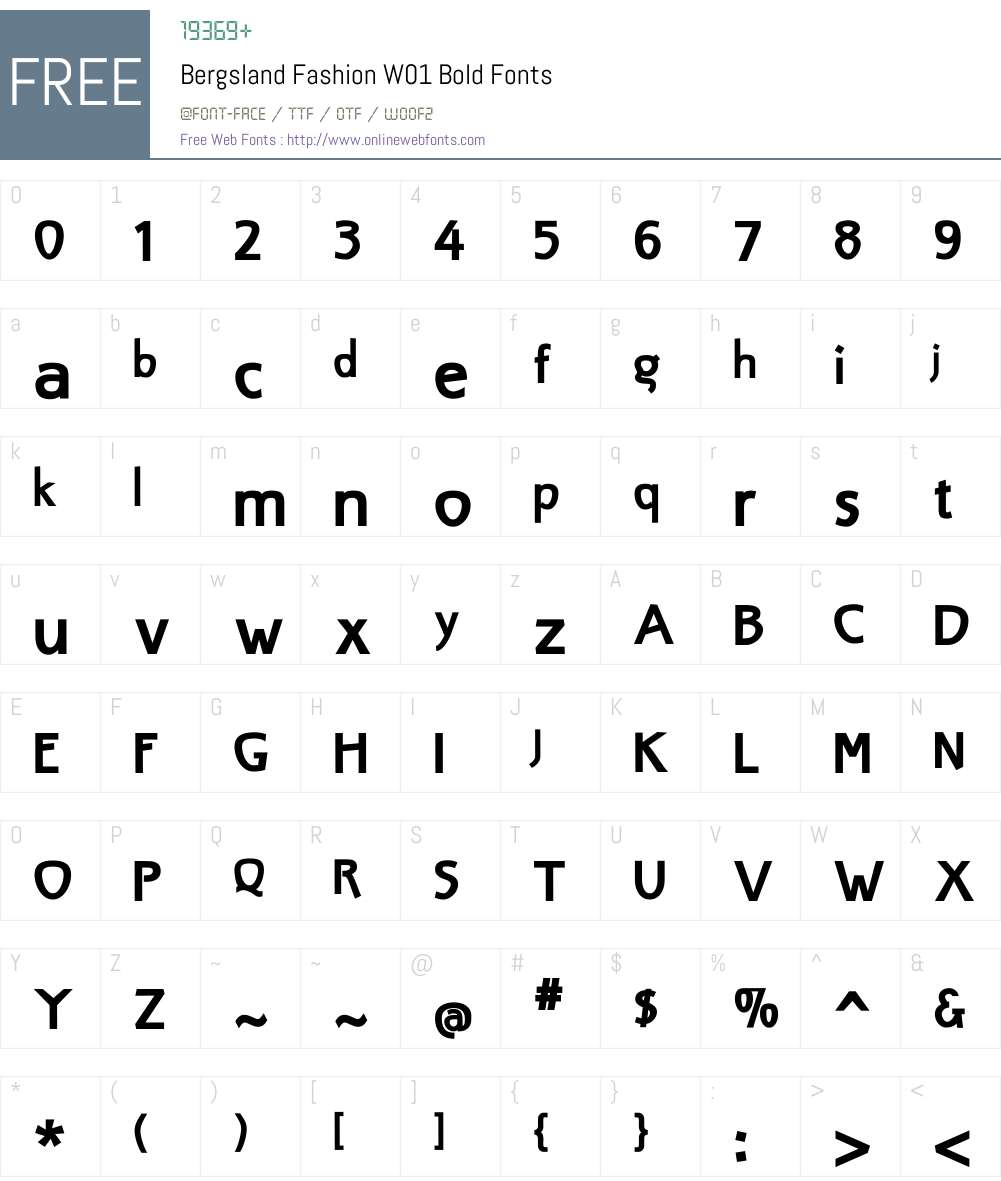BergslandFashionW01-Bold Font Screenshots