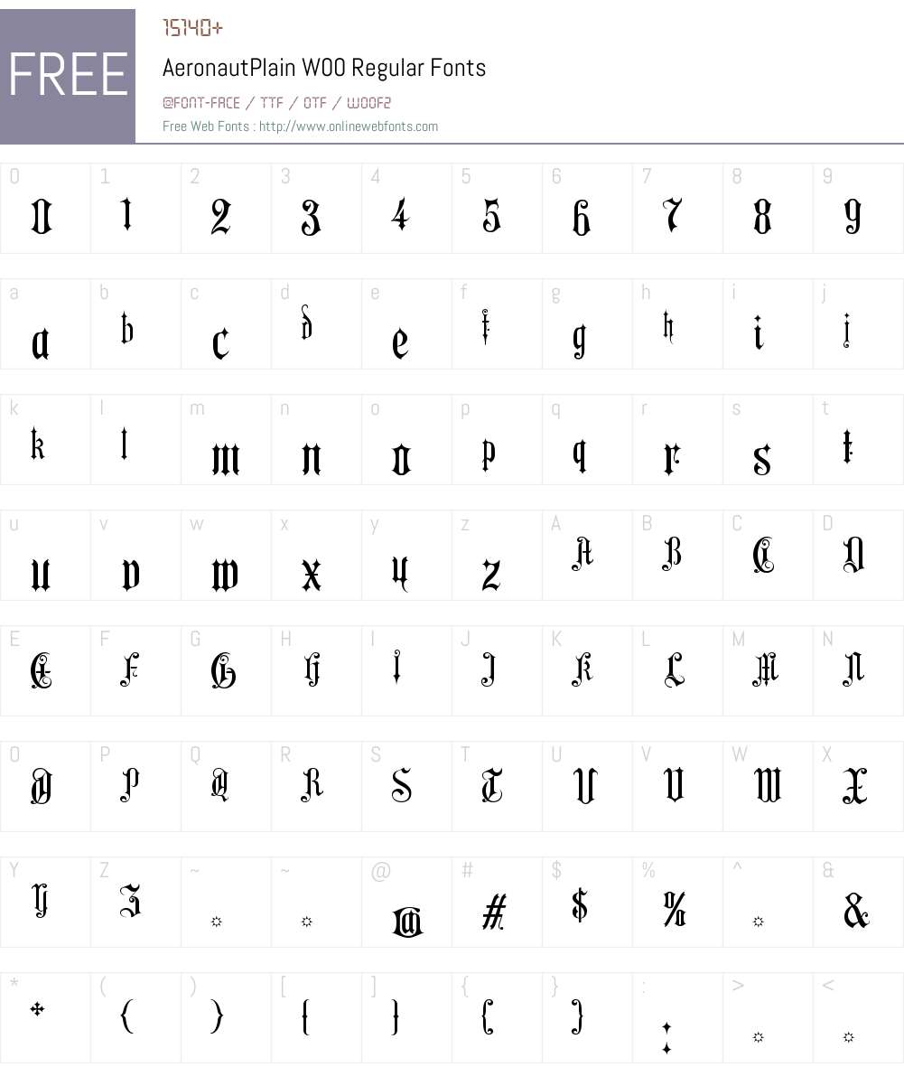 AeronautPlainW00-Regular Font Screenshots