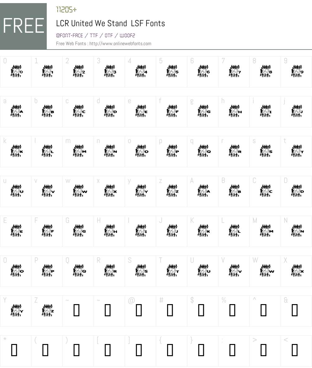 LCR United We Stand Font Screenshots