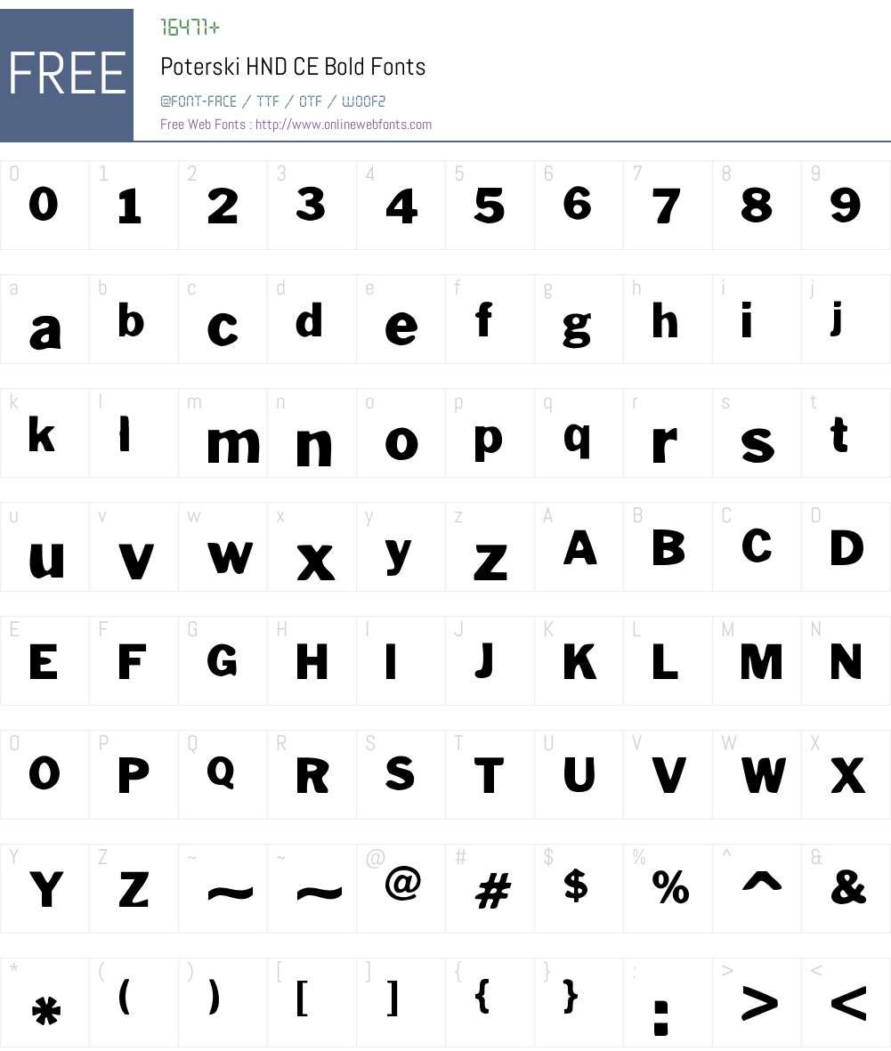 Poterski HND CE Font Screenshots