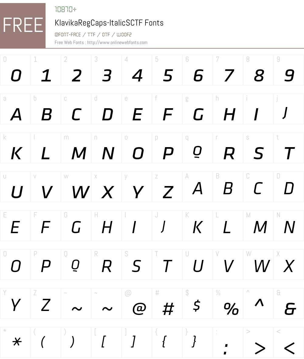 Klavika Reg Caps Font Screenshots
