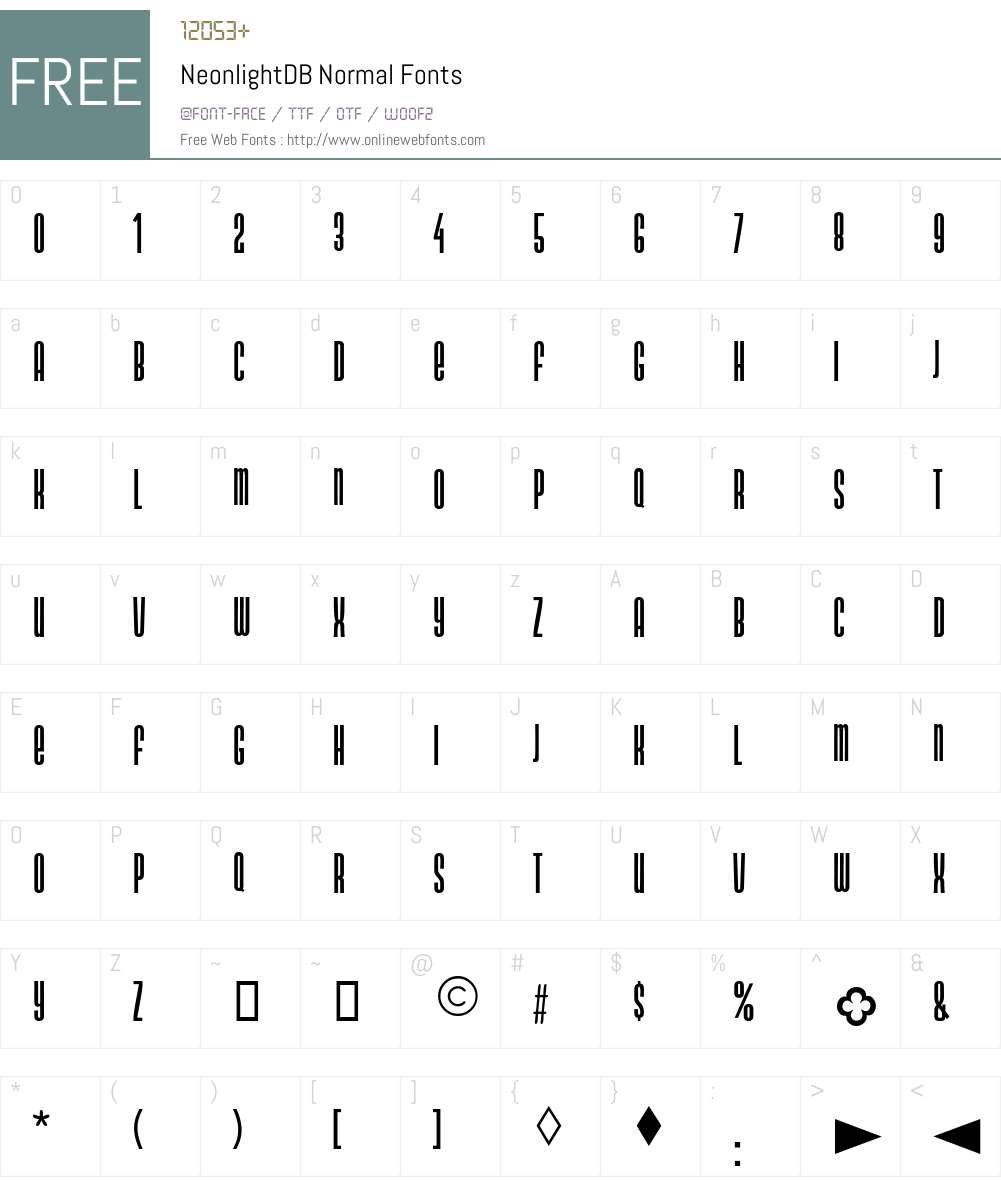 NeonlightDB Font Screenshots