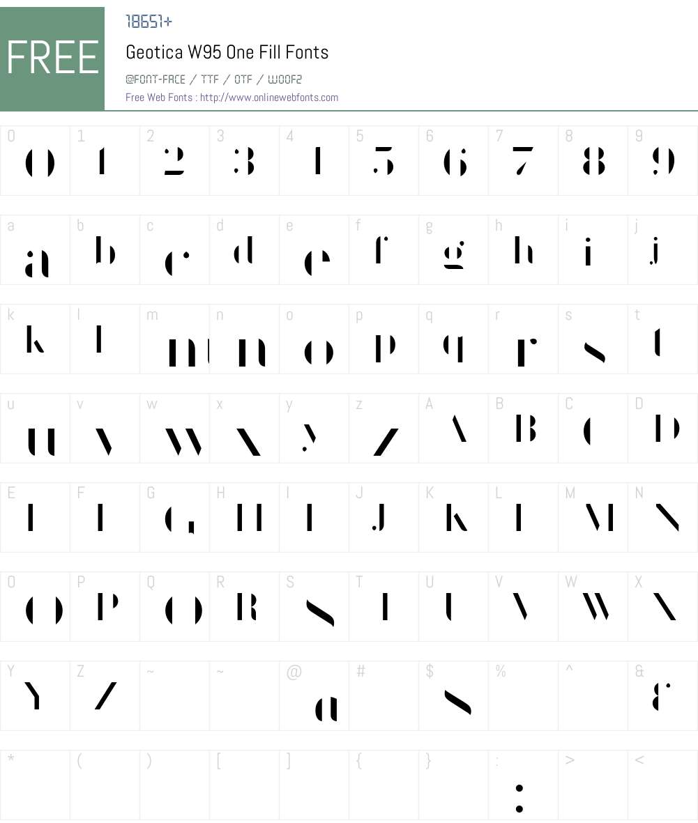 GeoticaW95-OneFill Font Screenshots