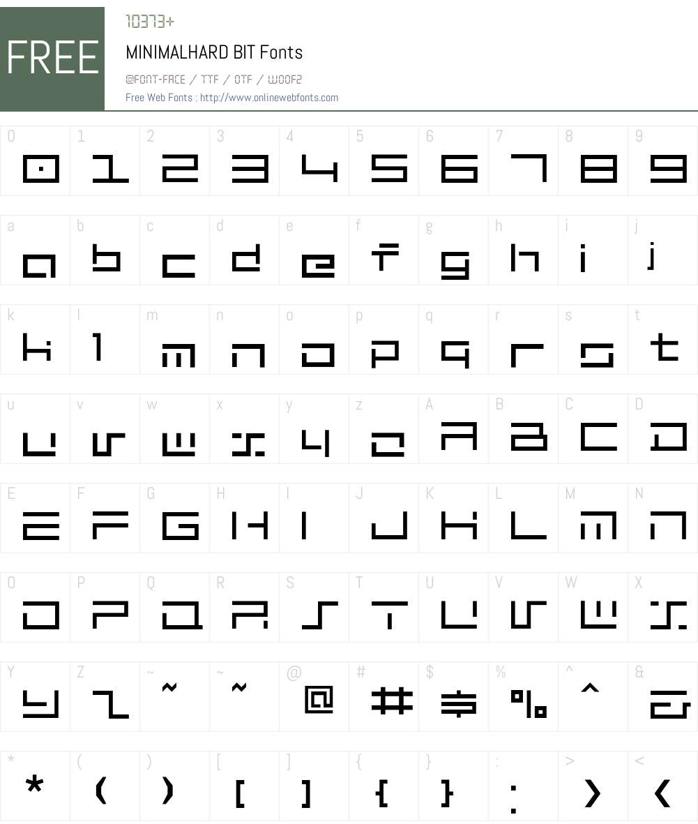 MINIMALHARD BIT Font Screenshots