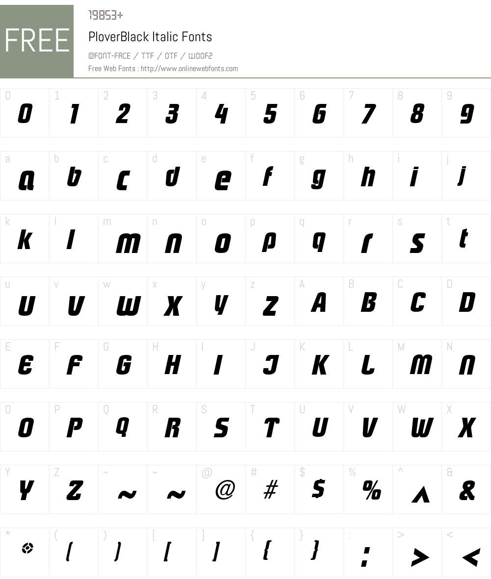 PloverBlack Font Screenshots