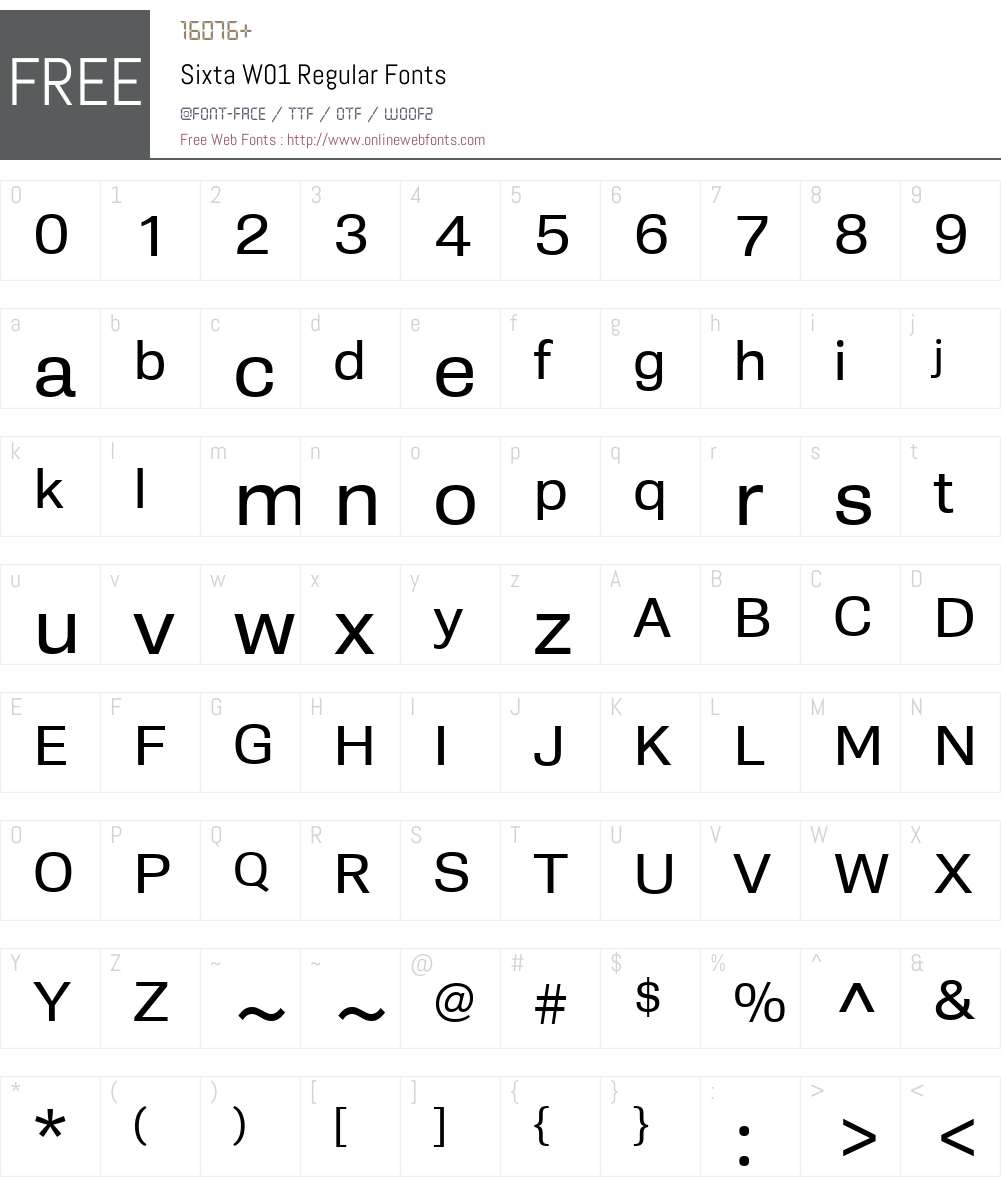 SixtaW01-Regular Font Screenshots