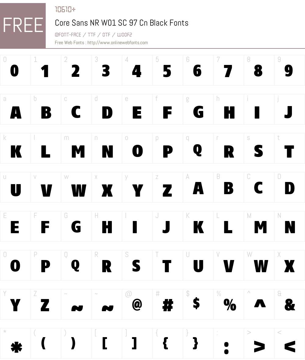 CoreSansNRW01-SC97CnBlack Font Screenshots