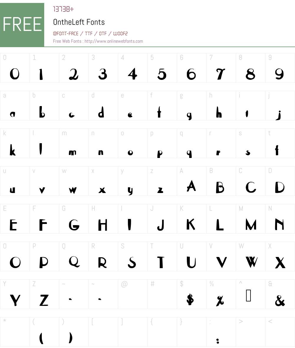 OntheLeft Font Screenshots