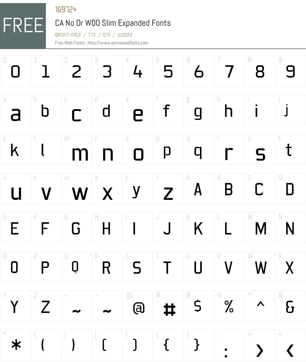 CANoDrW00-SlimExpanded Font Screenshots