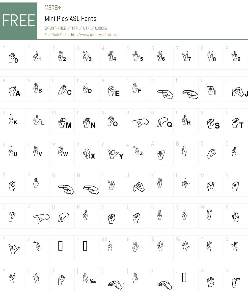 Mini Pics Font Screenshots