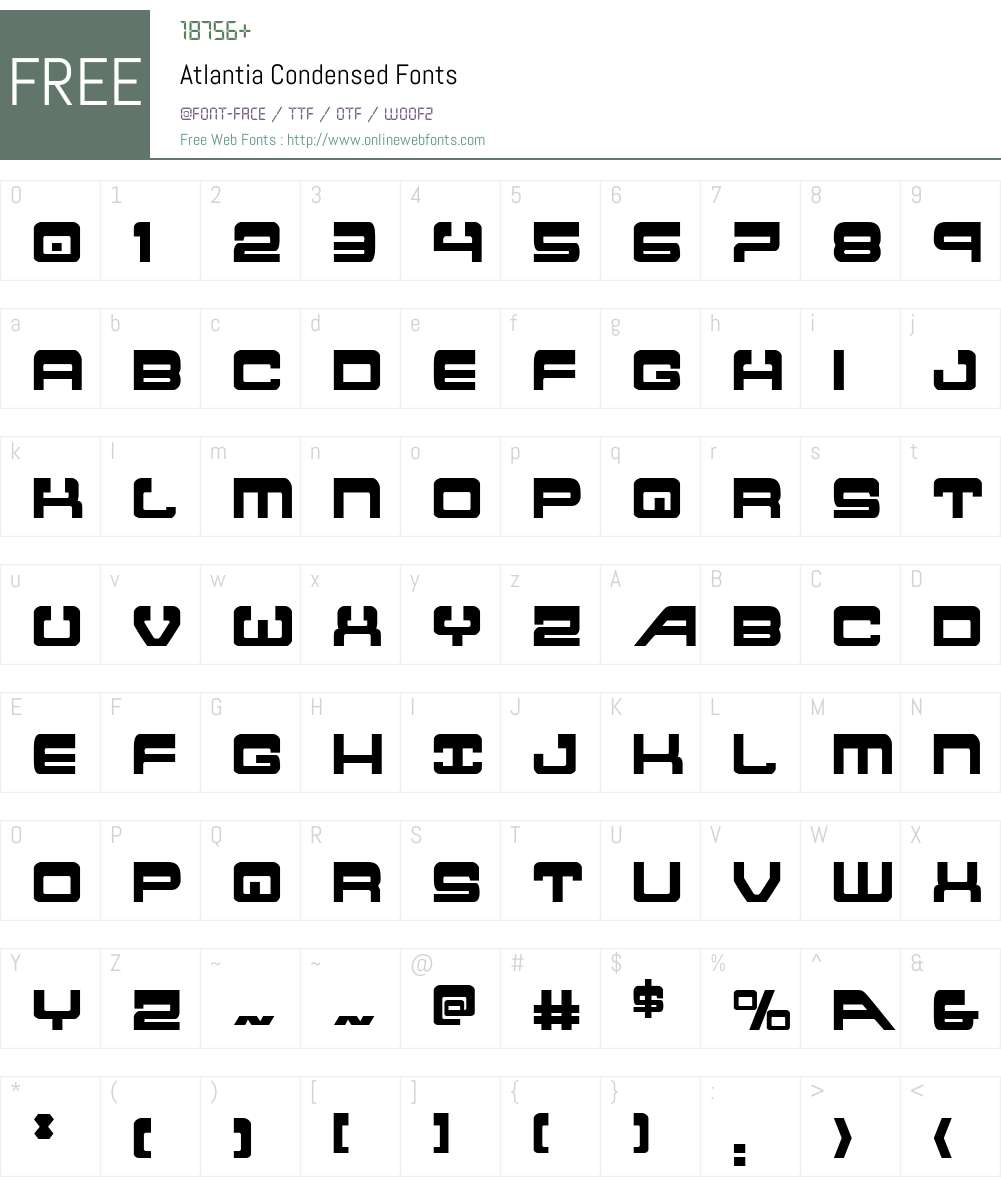 Atlantia Condensed Font Screenshots