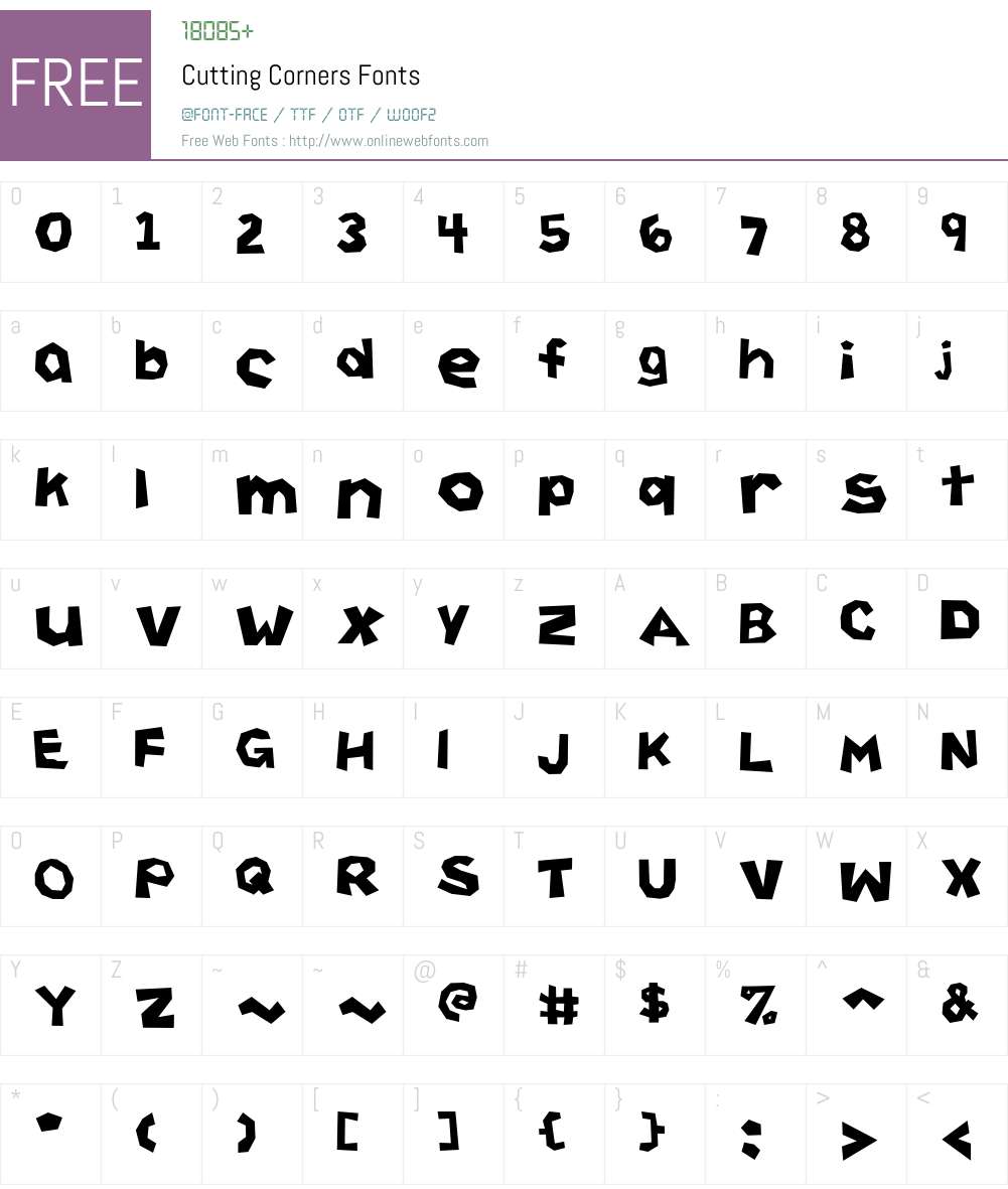 Cutting Corners Font Screenshots