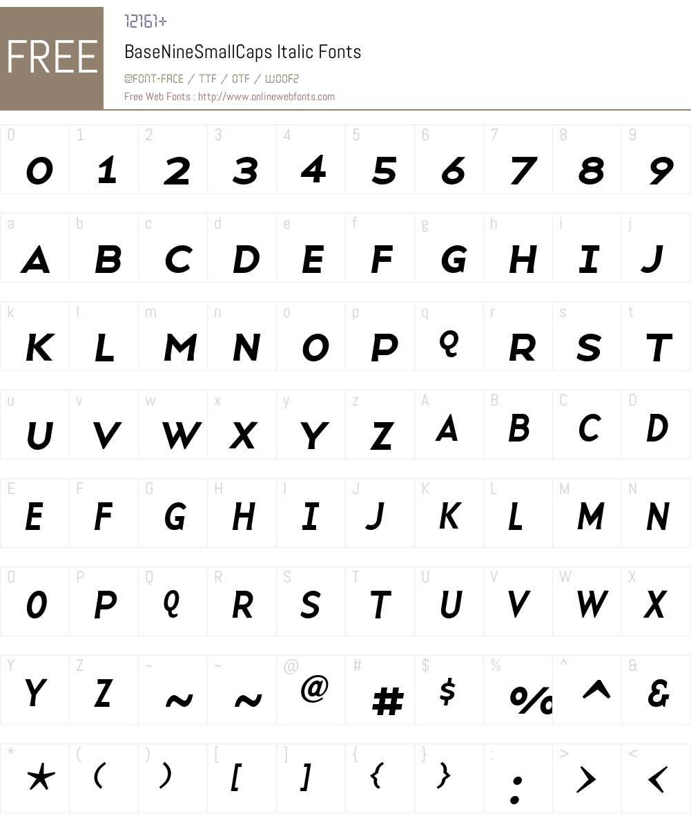 BaseNineSmallCaps Font Screenshots