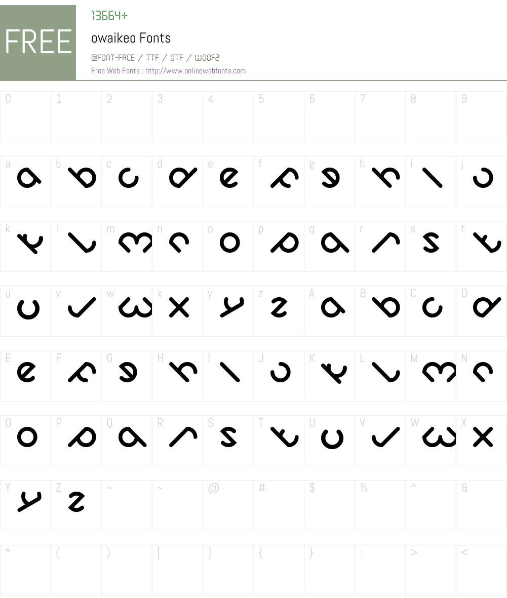 owaikeo Font Screenshots
