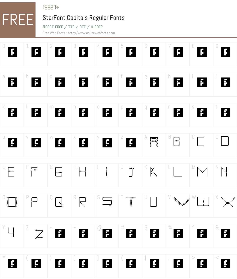 StarFont Capitals Font Screenshots