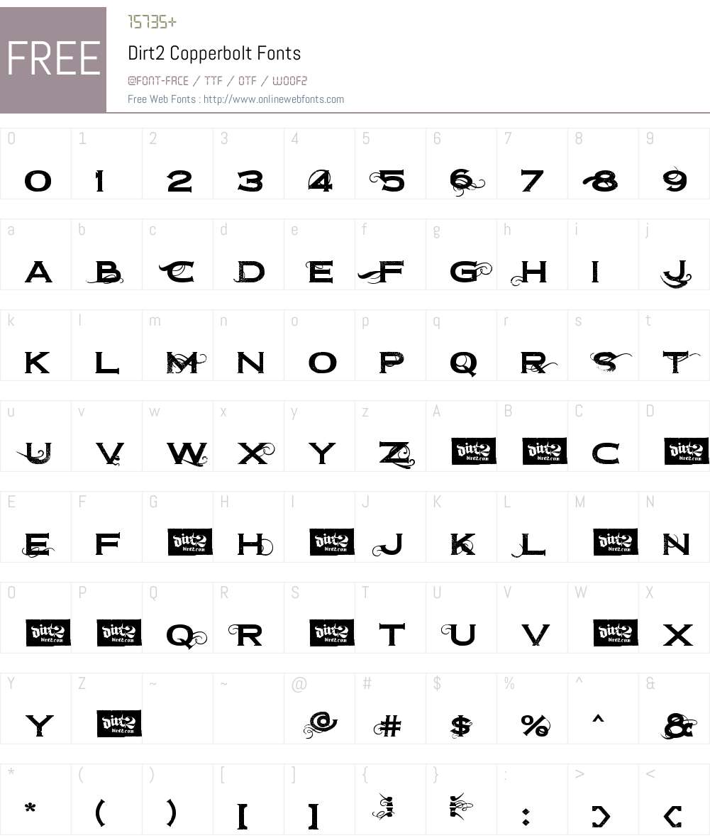 Dirt2 Copperbolt Font Screenshots