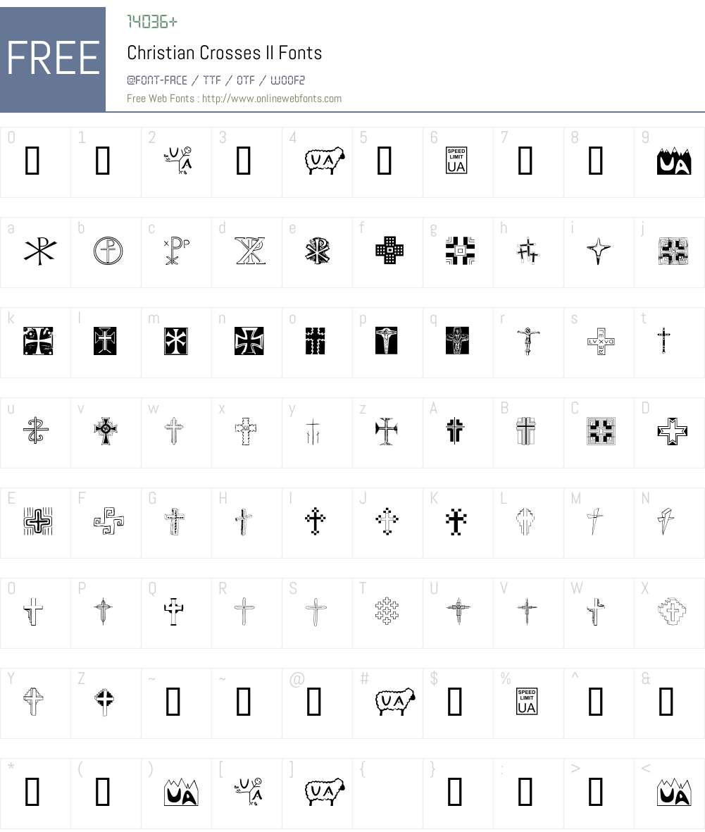 Christian Crosses II Font Screenshots
