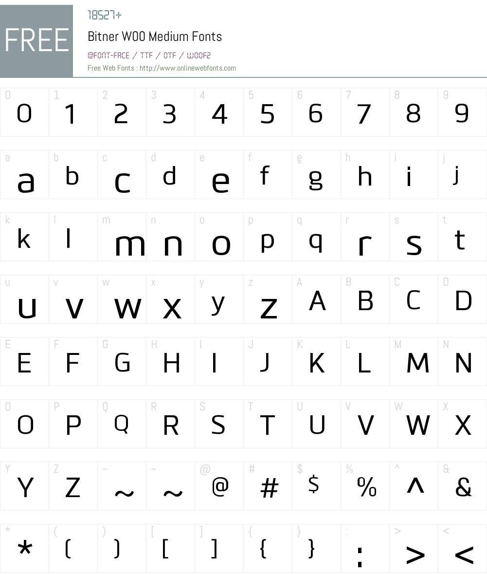 BitnerW00-Medium Font Screenshots