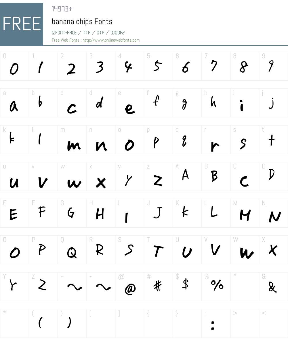 banana chips Font Screenshots