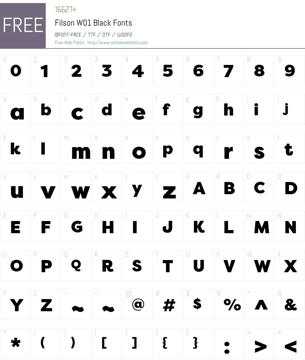 FilsonW01-Black Font Screenshots