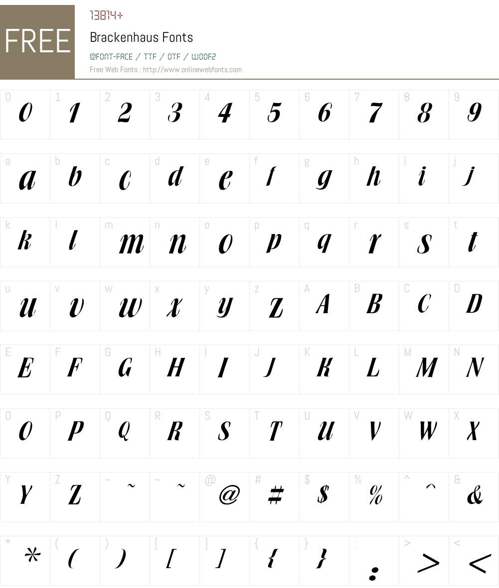 Brackenhaus Font Screenshots