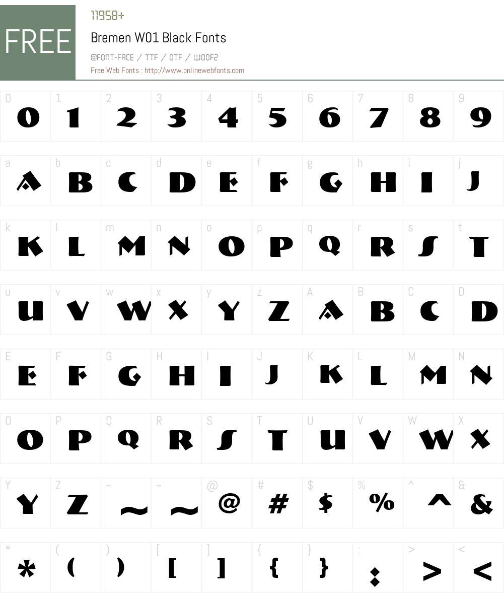BremenW01-Black Font Screenshots
