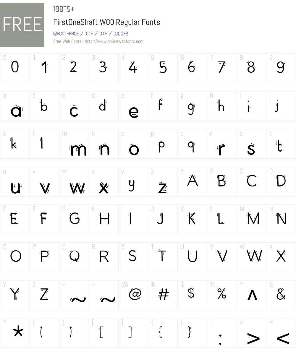 FirstOneShaftW00-Regular Font Screenshots